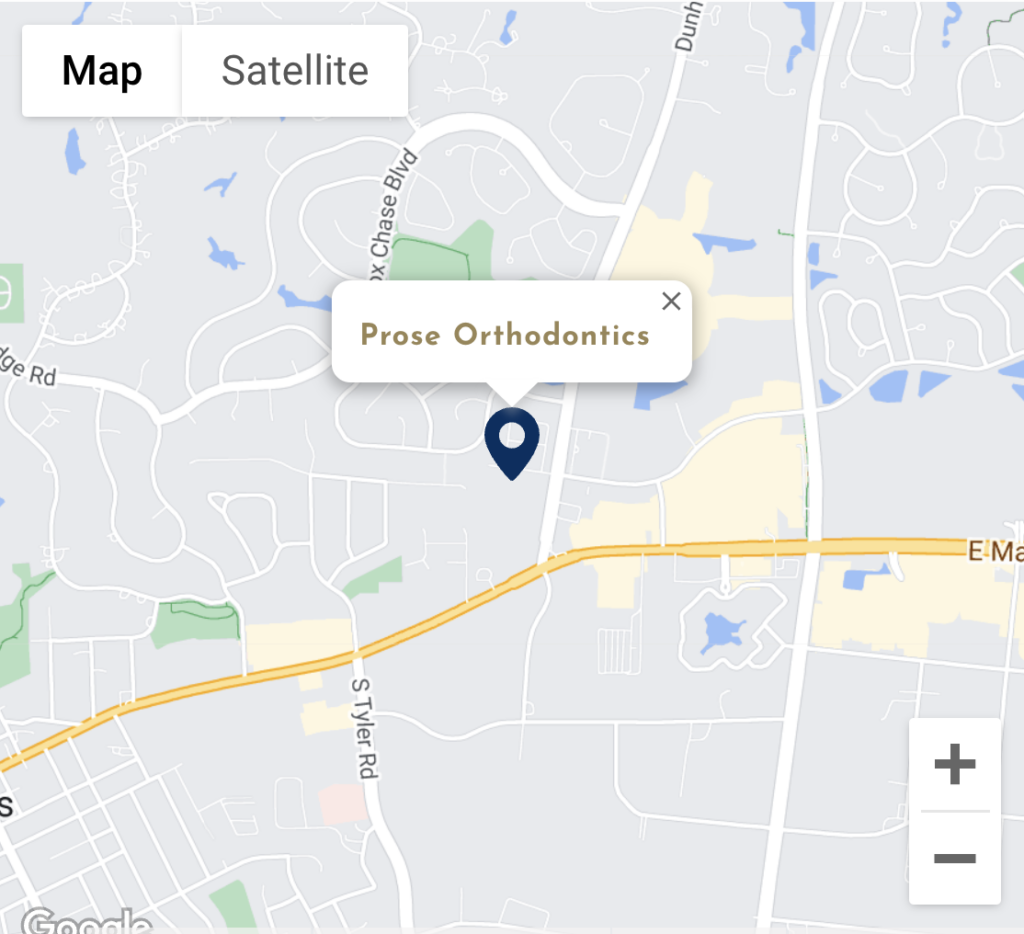 Map showing a marked location labeled